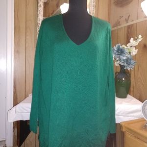 Emerald Green V-Neck Sweater